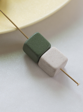 手作材料玄米色方块珠DIY