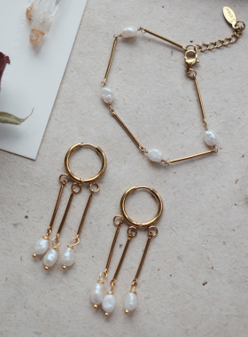 博物馆同款古典流苏珍珠耳环
