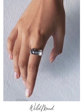 wildmood野生士多简约风开口戒指