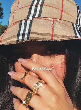 野生欧美风古巴麻花编织满钻戒指