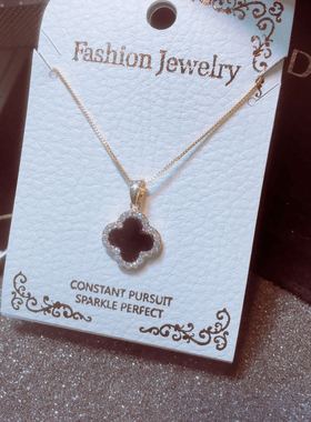 金色超细四叶草百搭时间夏季项链