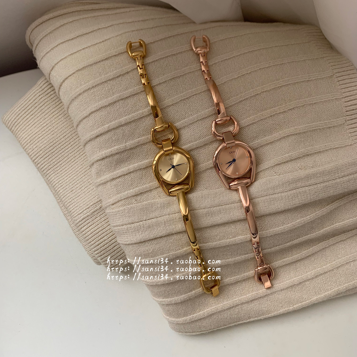 三四集市店 小众品牌chic简约个性时尚网红ins气质链条手表女小巧,淘宝优惠券,粉丝福利购,淘宝优惠卷