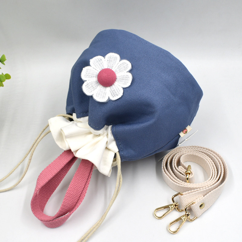 帆布手提包女可爱花朵抽绳束口袋布艺水桶包化妆包文艺手拎饭盒袋,淘宝优惠券,粉丝福利购,淘宝优惠卷