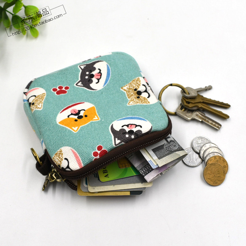 帆布零钱包女迷你小钱包布艺手拿包拉链硬币袋可爱卡通精油包卡包,淘宝优惠券,粉丝福利购,淘宝优惠卷
