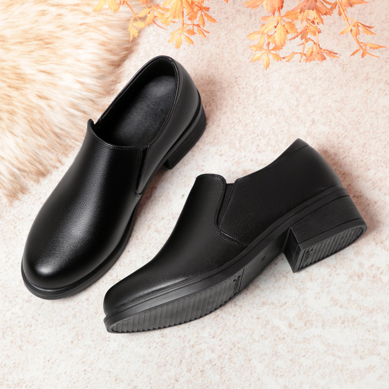 妈妈鞋真皮软底深口单鞋女士皮鞋中跟粗跟中年女鞋舒适防滑工作鞋,淘宝优惠券,粉丝福利购,淘宝优惠卷