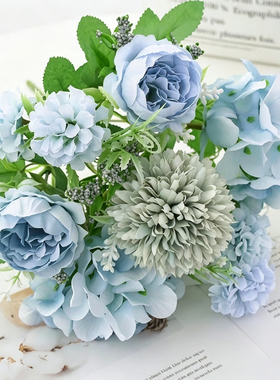 仿真花束客厅摆件餐桌花艺花束茶几花瓶装饰品家居桌面婚礼婚庆
