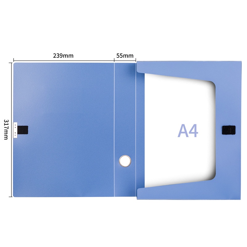 得力档案盒5603 A4 3寸文件盒 粘扣资料盒 塑料收纳盒 办公用品 - 图3