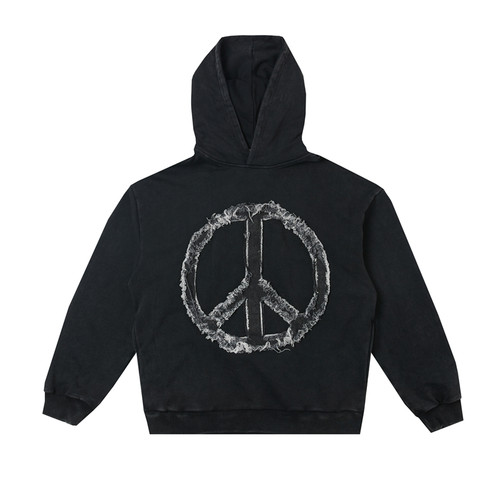 【清仓】XMXX SUPPLY 战争之王主题 洗水做旧牛仔贴布 卫衣帽衫 - 图3