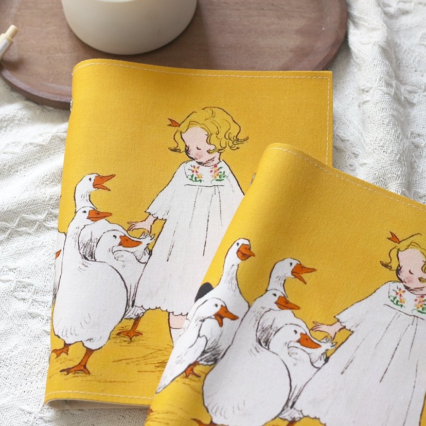 A5A6原创布艺本子活页手帐本大鹅与女孩记事日记日程礼物集章随身,淘宝优惠券,粉丝福利购,淘宝优惠卷