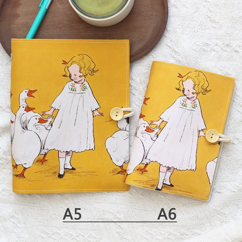 A5A6原创布艺本子活页手帐本大鹅与女孩记事日记日程礼物集章随身,淘宝优惠券,粉丝福利购,淘宝优惠卷