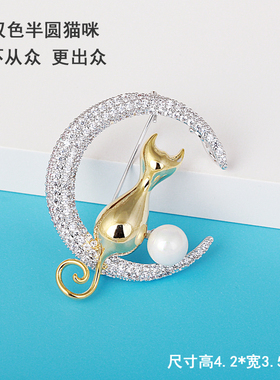 高级感精致锆石天鹅胸针