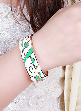 欧美风夸张法兰景泰蓝宽版手镯