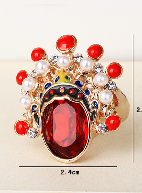 古风水晶刀马旦脸谱时尚网红珍珠