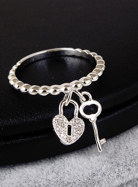 时尚甜美流苏戒指女可爱微镶尾戒