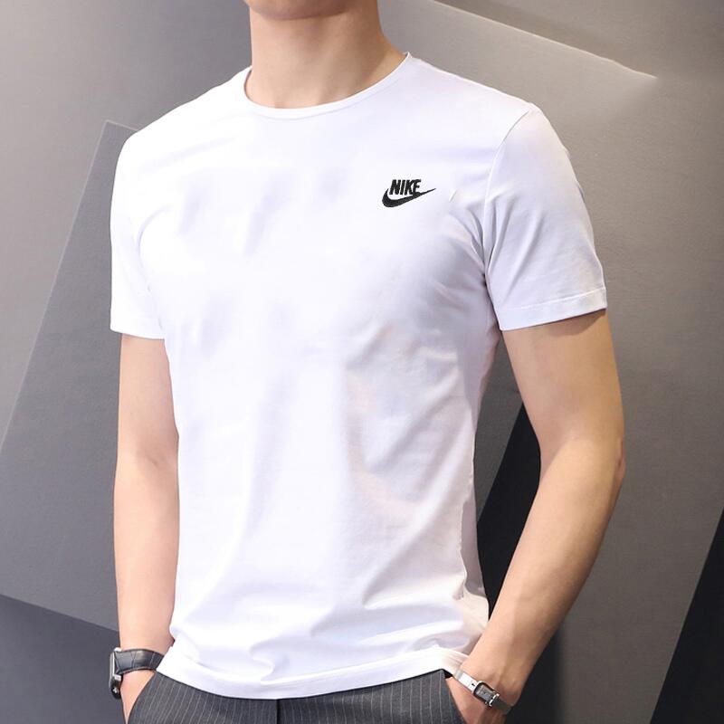 24新款Nike耐克情侣短袖男女经典刺绣logo纯棉透气运动T恤AR4999 - 图1