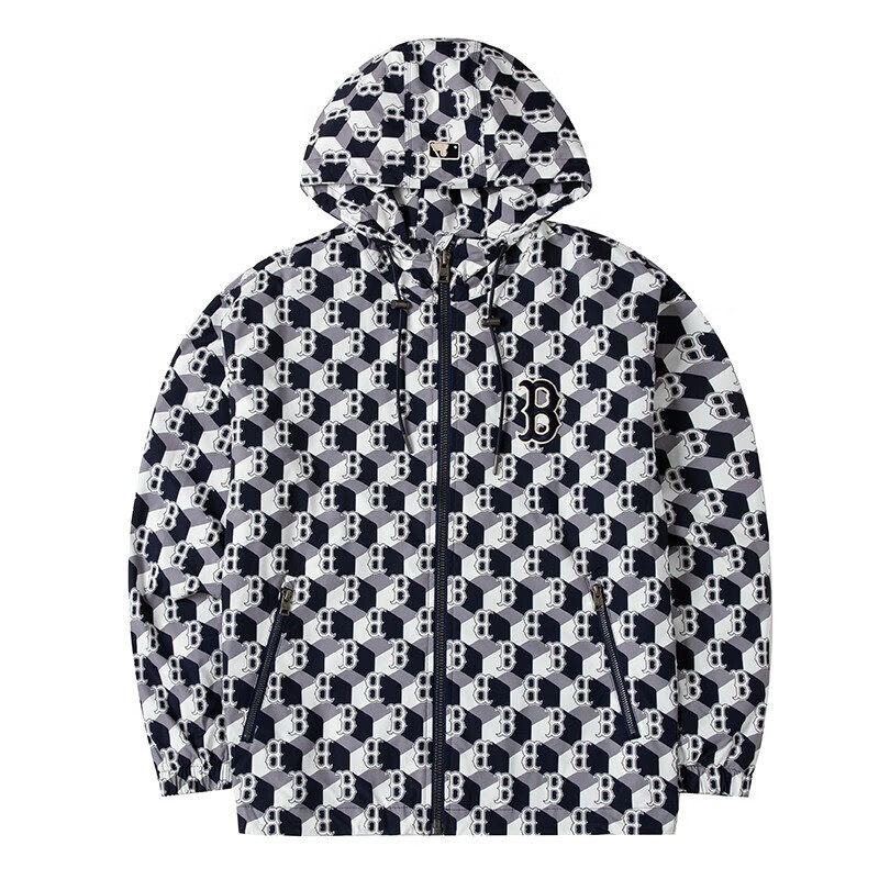 MLB情侣休闲外套男女复古老花满标印花连帽防风运动茄克3AWJM5324,淘宝优惠券,粉丝福利购,淘宝优惠卷