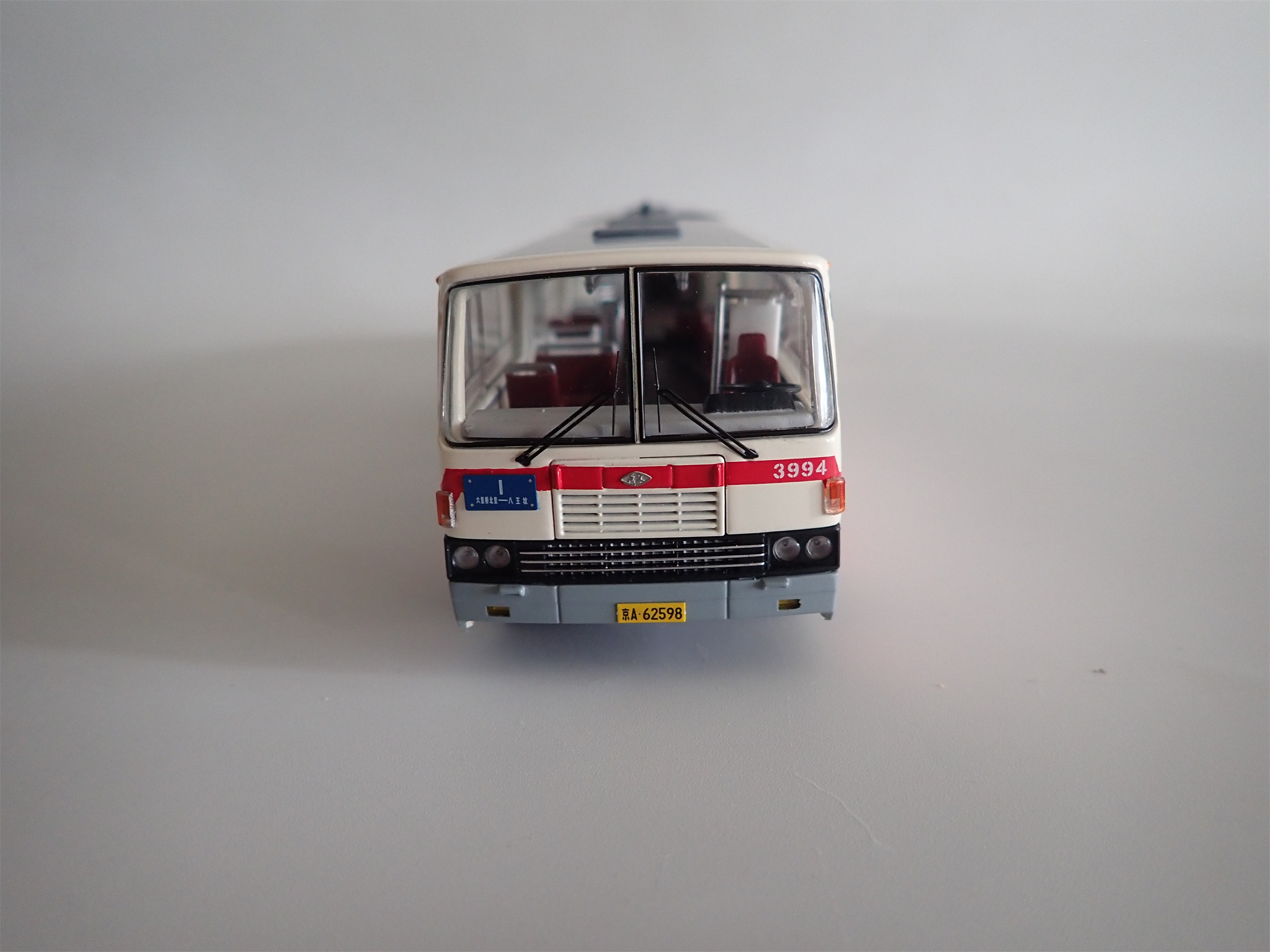 全新北京公交1:64京华BK6170 1路公共汽车铰接合金巴士模型车模 - 图0