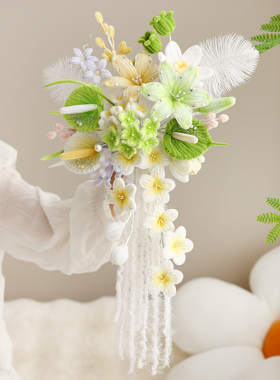 创意瀑布花束扭扭棒手工diy材料包玫瑰百合花送闺蜜朋友结婚礼物