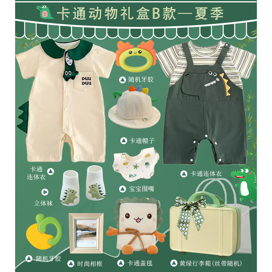 新生的儿见面礼盒婴儿礼物满月母婴宝宝衣服套装送礼高档用品周岁 - 图1