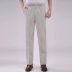Đặc biệt cung cấp mùa hè mỏng phần trung niên quần nam cotton và vải lanh quần thường người cao tuổi đàn hồi eo quần lỏng lẻo quần lanh - Quần mỏng quan kaki nam Quần mỏng