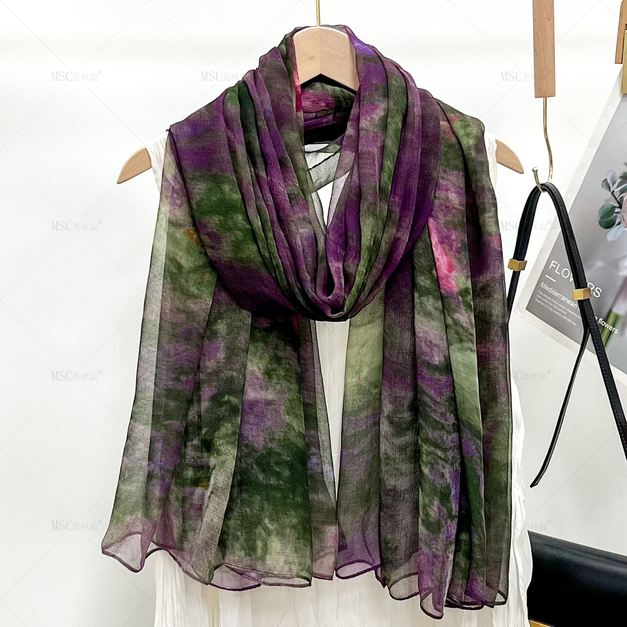 美丝宸【丁香雾紫】140*180大尺寸丝巾薄拍照旅游不起皱四季防晒 - 图1