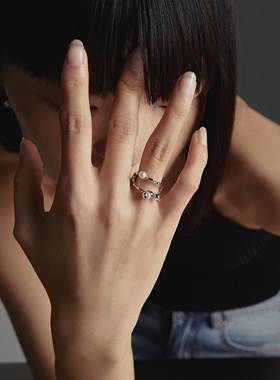 TowerOneSelect珍珠开口戒指