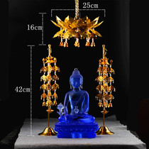 Home Buddha Hall Xiaobao Gaitian Buddha Statues Adornment Solemn-Buddhist Golden Vertical Buildings of Fantahata LED Lights