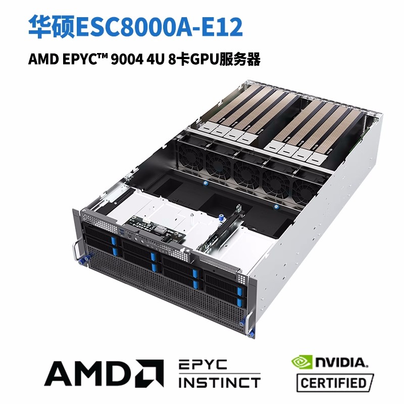 华硕ESC8000A-E12支持AMD EPYC 9654双路8卡GPU服务器HPC深度学习-图2