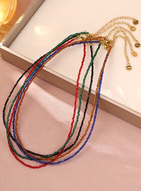 partyme手工串珠项链高级感轻奢小众设计锁骨链颈链配饰显白精致