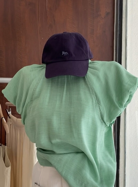 很火的紫色刺绣小狐狸韩版棒球帽女显脸小帽子情侣遮阳防晒鸭舌帽