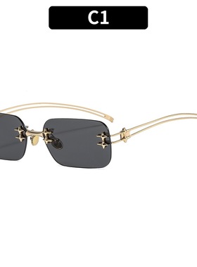 贵气又高智～无框眼镜高智商装扮千禧y2k复古辣妹墨镜女方框方形