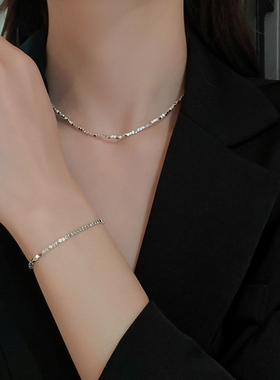 手工韩国简约几何金属项链颈链时尚个性锁骨链百搭项饰女