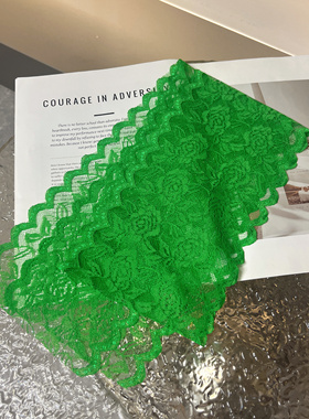 金靖同款绿色蕾丝花朵丝巾围巾百搭复古高级感配饰中古风玫瑰花朵