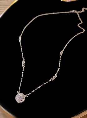 手工轻奢小众百搭简约人造锆石钛钢项链女ins潮网红项饰锁骨链
