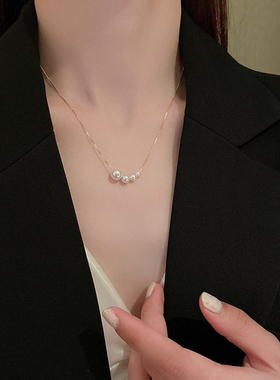 手工韩版珍珠项链简约复古时尚颈链锁骨链小众气质颈链女
