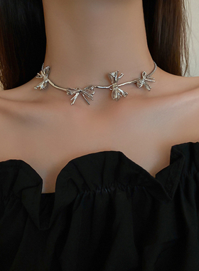 女锁骨链颈链蝴蝶结项链