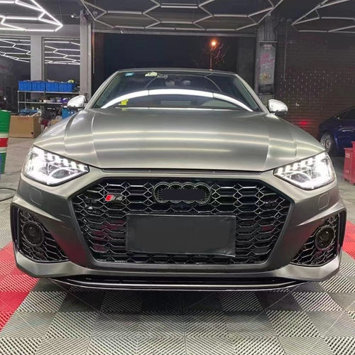 适用于09-25款奥迪A4L改装RS4包围前后保险杠前铲rs4中网后唇尾喉 - 图0