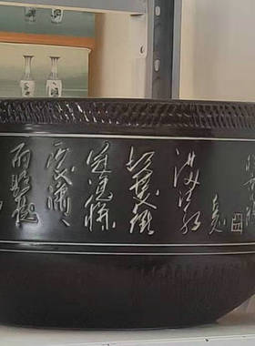 景德镇雕刻兰亭序落地大花瓶