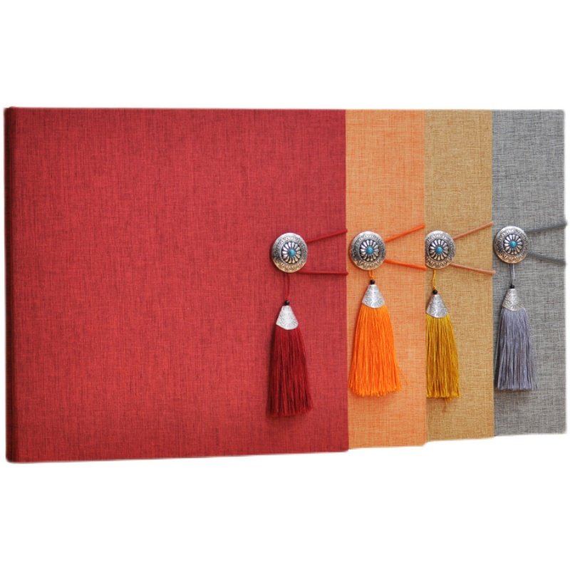 流苏复古中国风 棉麻布艺粘贴式相册覆膜内页影集照片礼品纪念册,淘宝优惠券,粉丝福利购,淘宝优惠卷