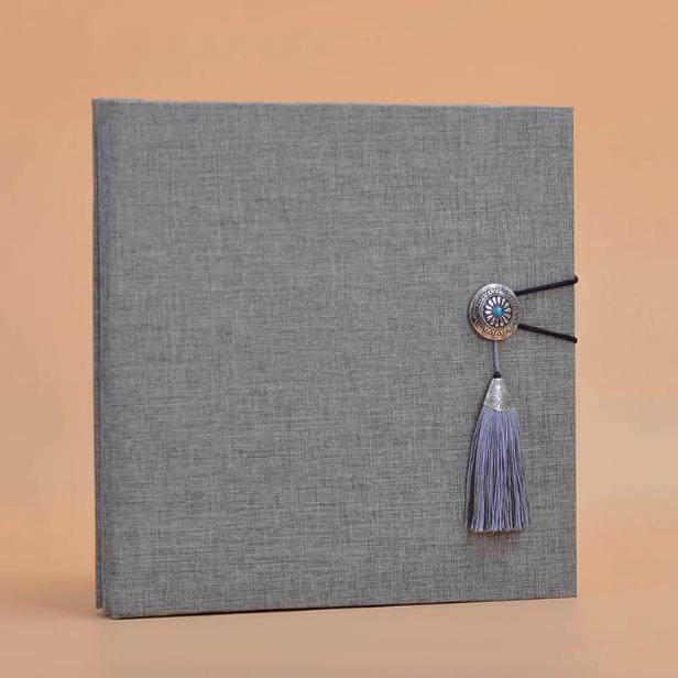 流苏复古中国风 棉麻布艺粘贴式相册覆膜内页影集照片礼品纪念册,淘宝优惠券,粉丝福利购,淘宝优惠卷