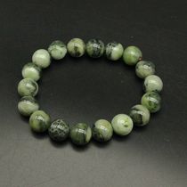 Nanyang Solo Shan Jade Unique Jade Boutique Green White Material Round Pearl Handstring Bracelet 12MM Jade Bracelet