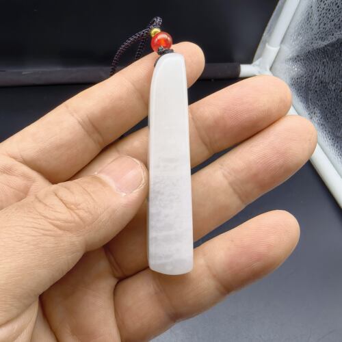 南阳独山玉独玉瓷白料素坠吊坠平安无事坠挂件纯天然古风轻奢时尚 - 图0