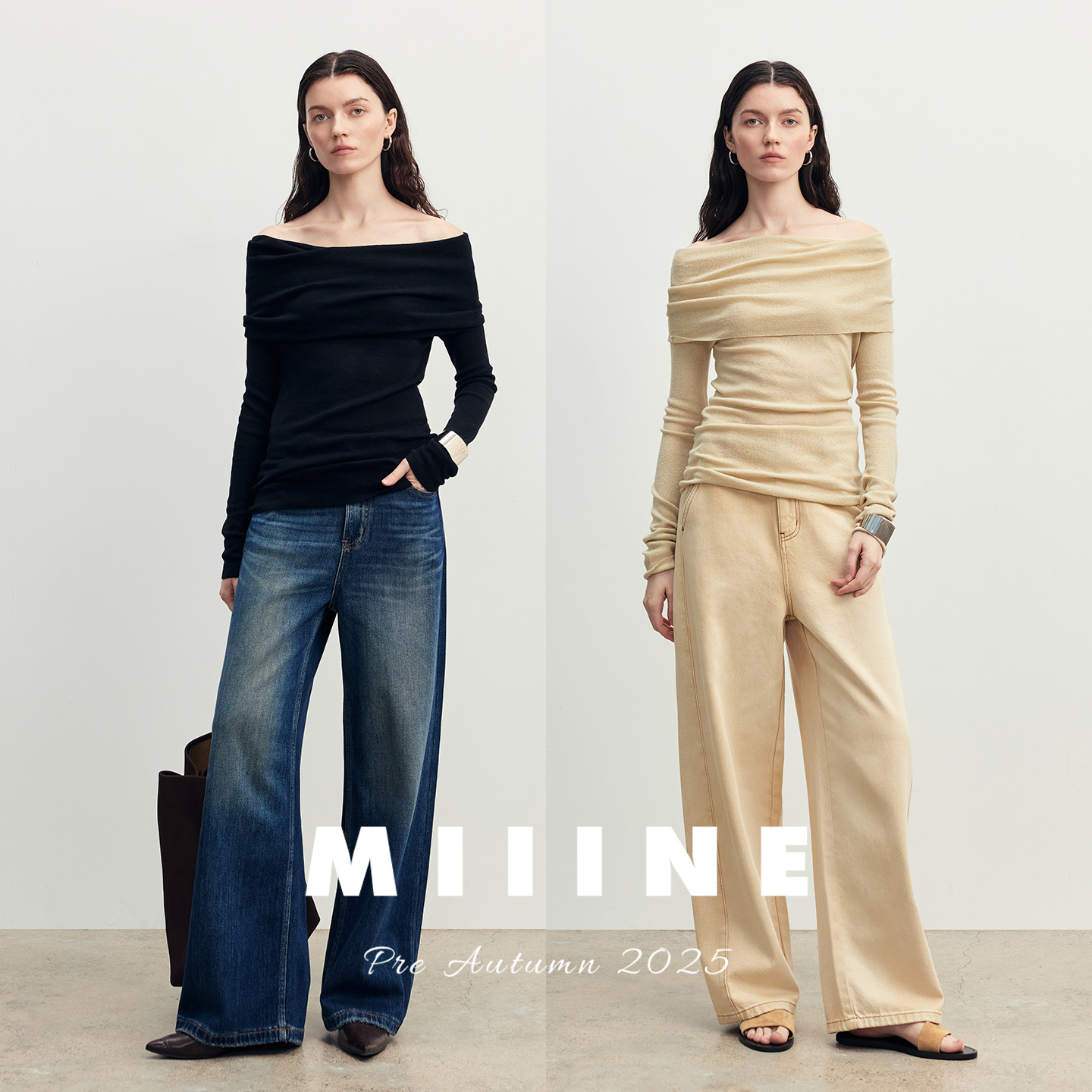 MIIINE 一字领T恤 | 细针抽条织法 | 细支棉麻纱  2025早秋新款 - 图2