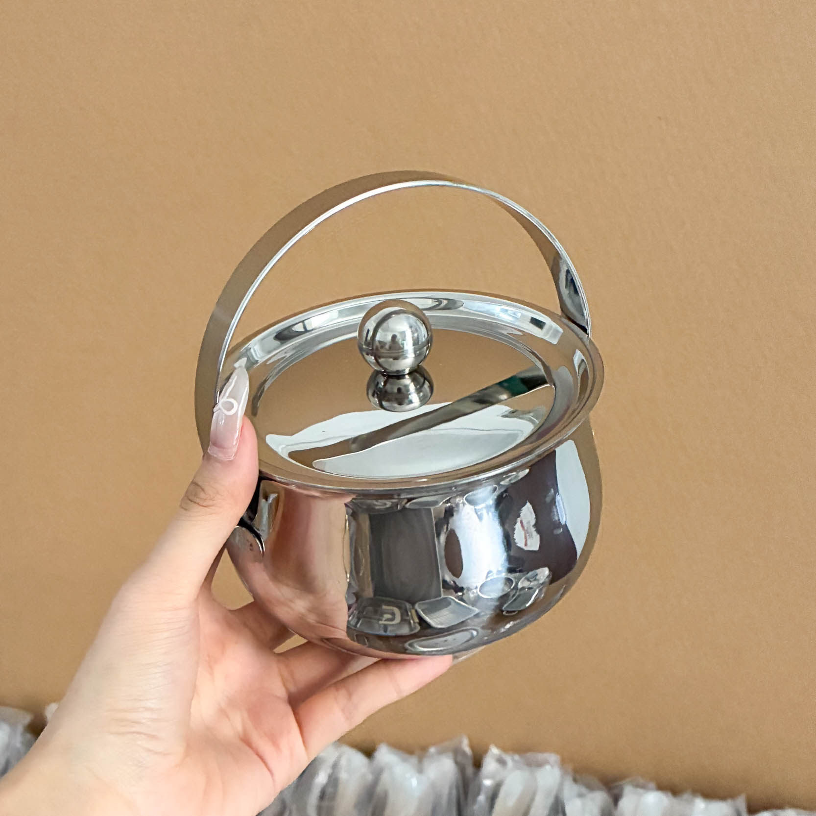 高颜值316不锈钢加厚带盖猪油罐不锈钢碗圆形提锅电磁炉通用ins风,淘宝优惠券,粉丝福利购,淘宝优惠卷