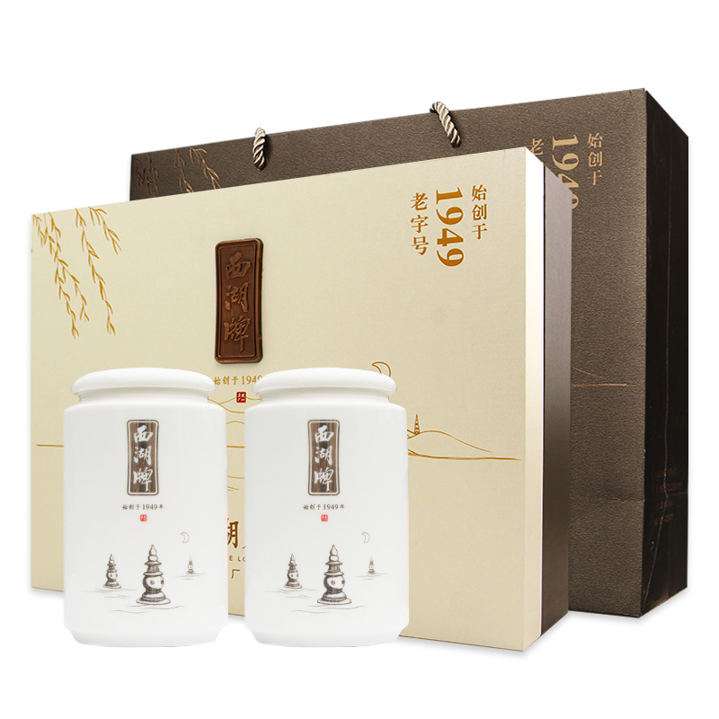 西湖茶叶旗舰店新茶西湖牌绿茶叶西湖龙井茶明前特级老茶树200g茶叶礼盒春茶3