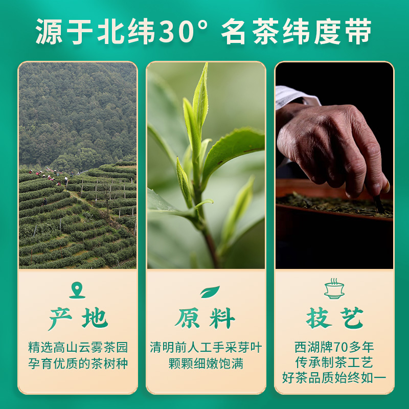 2024新茶上市西湖牌明前特级壹号龙井茶叶200g纸包散装绿茶春茶 - 图2