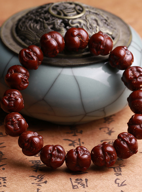 天然菩提子雕刻文玩包浆紫金鼠