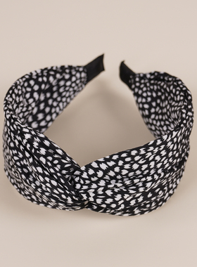 复古交叉宽边时尚布艺蝙蝠纹头饰发卡发箍hair hoop hair band