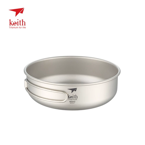 Keith Kaisi Pure Titanium Plating Handling Titanium Bowl Outdoor Super Light Titanium Fried Плита рисовая чаша для здоровья посуды Ti5326