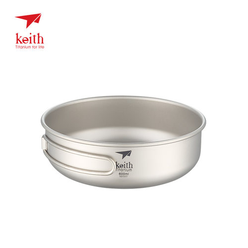 keith铠斯纯钛折叠手柄钛碗户外超轻钛煎锅饭碗健康餐具Ti5326 - 图3